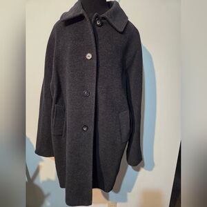 Cashmere & Wool Coat Plus Size 16 Gray, Classic Dolman Sleeve Barry Levine